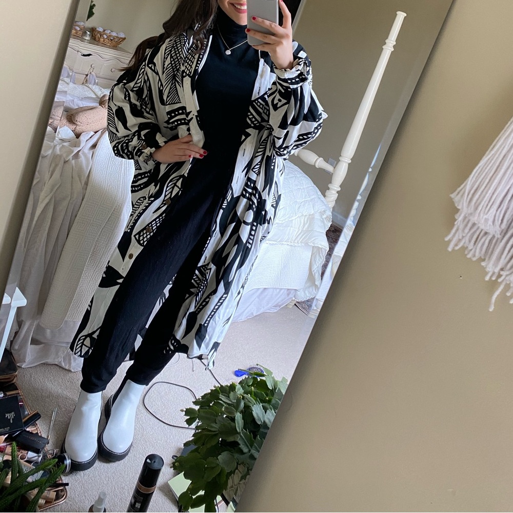 Long vintage button up cardigan